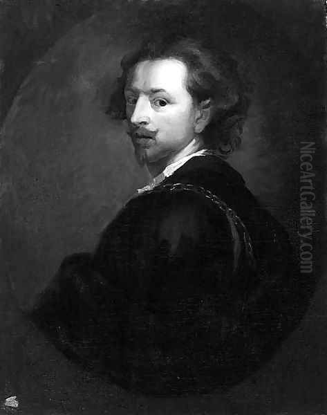 Self-Portrait Of The Artist, In A Painted Oval Oil Painting by Sir Anthony Van Dyck