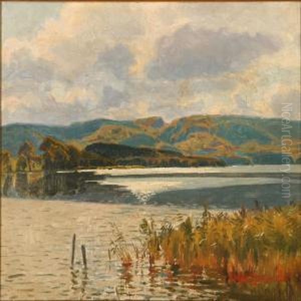 Summer Day At Alake Oil Painting by Carl Milton Jensen