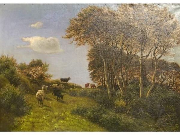 Paysage Au Troupeau De Vaches Oil Painting by Carl Milton Jensen