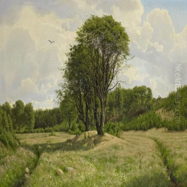 A Forest Senery Oil Painting by Carl Milton Jensen