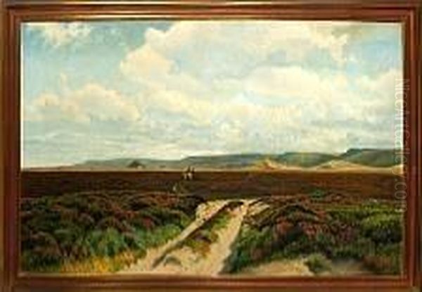 A Danish Moor Scenery From Jylland Province Oil Painting by Carl Milton Jensen