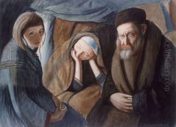 Jewish Family Oil Painting by Maurice Minkowski