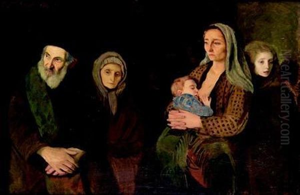 La Famille. Oil Painting by Maurice Minkowski