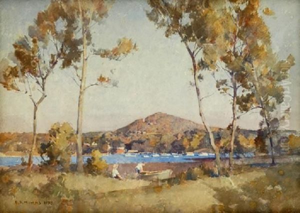 Bushranger Hill Oil Painting by Benjamin Edwin Minns