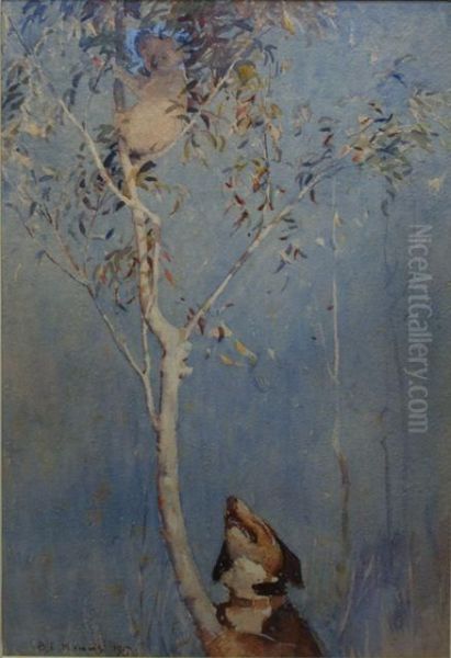 Eucalypt Retreat Oil Painting by Benjamin Edwin Minns