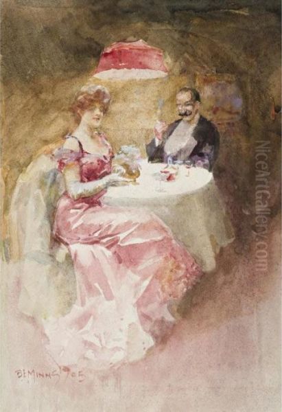 The Dinner Date Oil Painting by Benjamin Edwin Minns