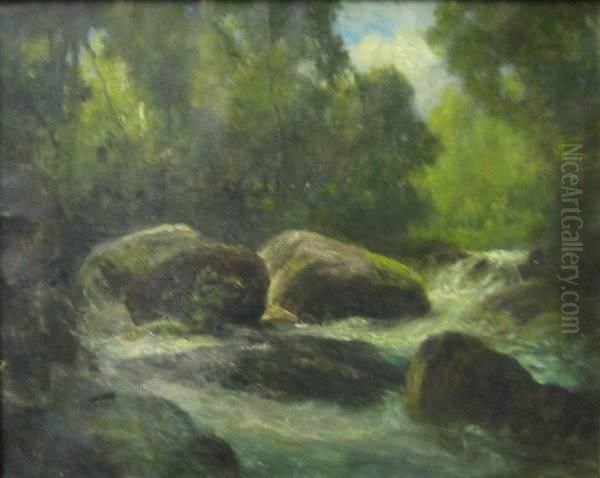 Rocky Stream Oil Painting by Robert Crannell Minor