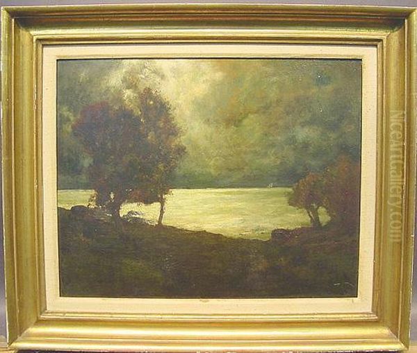 Moonlight On Long Island Sound Oil Painting by Robert Crannell Minor