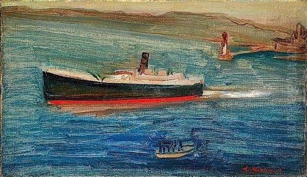 Le Bateau, Circa 1928 Oil Painting by Abraham Mintchine