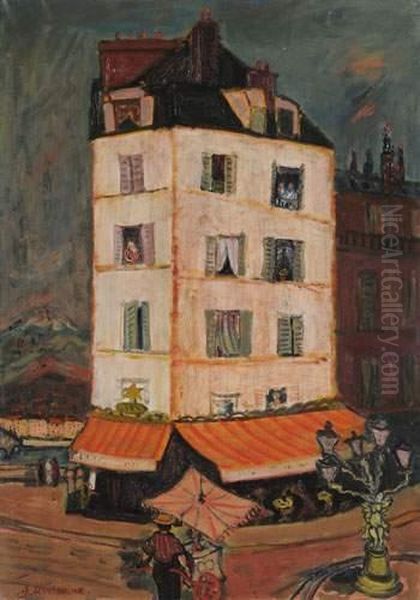 La Maison Rose, Paris Oil Painting by Abraham Mintchine