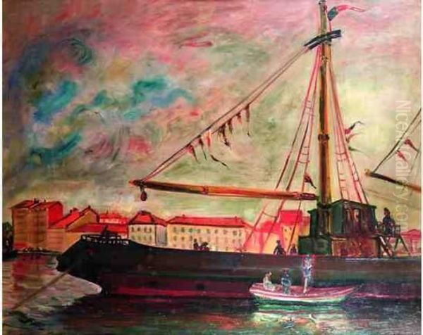 Le Port Oil Painting by Abraham Mintchine