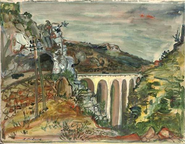 The Viaduct Oil Painting by Abraham Mintchine