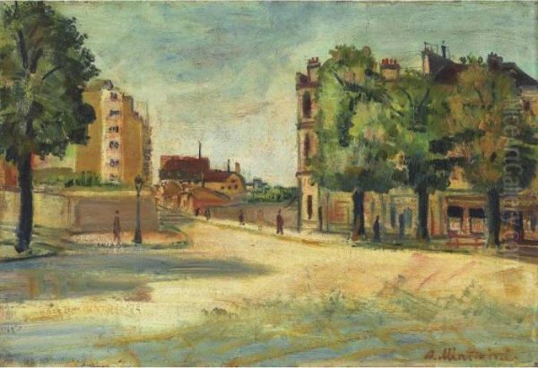 Paris Street Scene Oil Painting by Abraham Mintchine