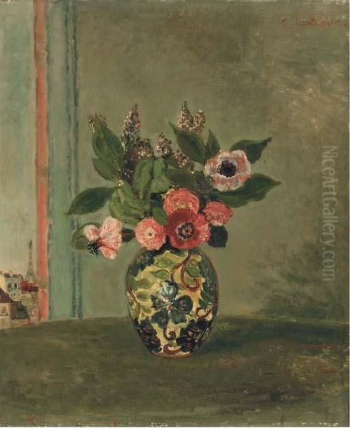 Vase De Fleurs, Paris Oil Painting by Abraham Mintchine