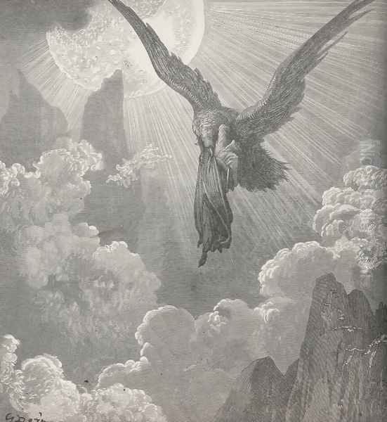 And snatch'd me upward even to the fire. (Canto IX, line 28) Oil Painting by Gustave Dore