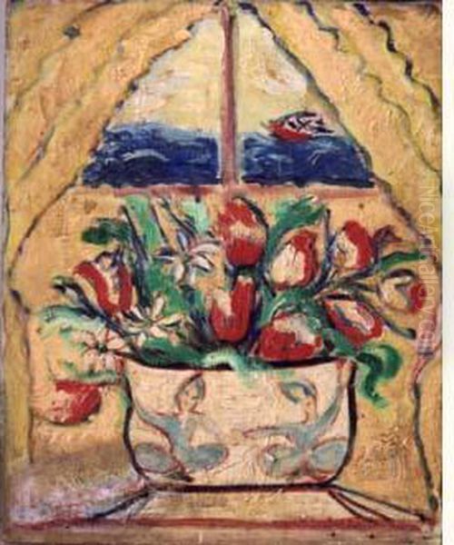 Nature Morte Aux Tulipes Oil Painting by Isaac Mintchine