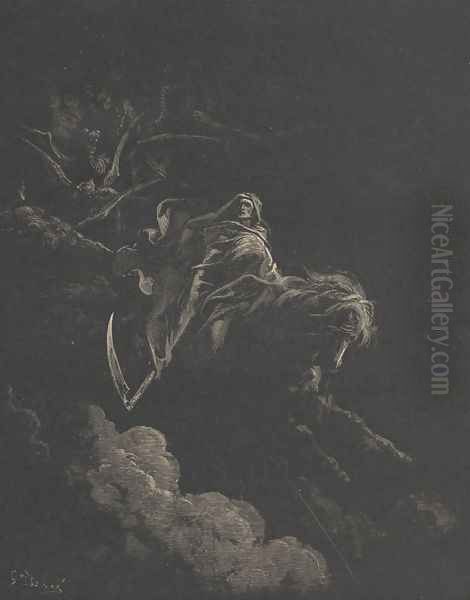 Death On The Pale Horse Oil Painting by Gustave Dore