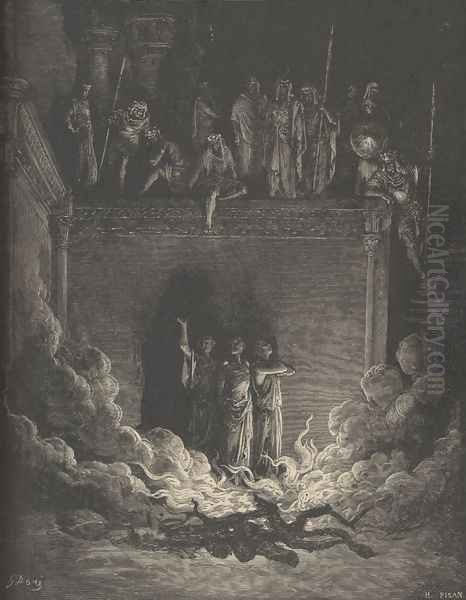 The Fiery Furnace Oil Painting by Gustave Dore