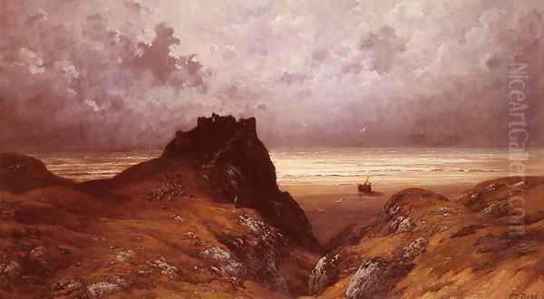 Castle on the Isle of Skye Oil Painting by Gustave Dore