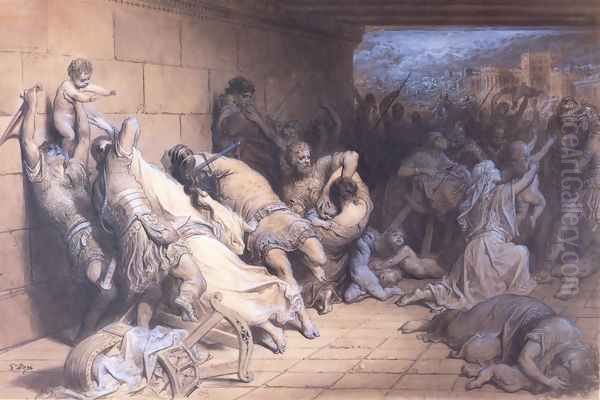 The Martyrdom of the Holy Innocents Oil Painting by Gustave Dore