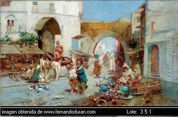 Pintor Especializado En Asuntos De Su Ciudad Oil Painting by Joaquin Mir Trinxet