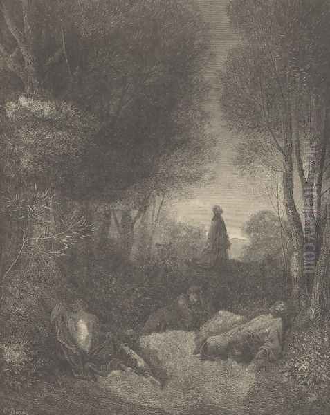 Prayer Of Jesus In The Garden Of Olives Oil Painting by Gustave Dore