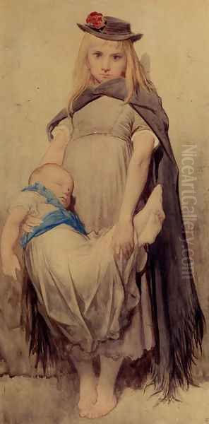 Jeune Mendiante Oil Painting by Gustave Dore