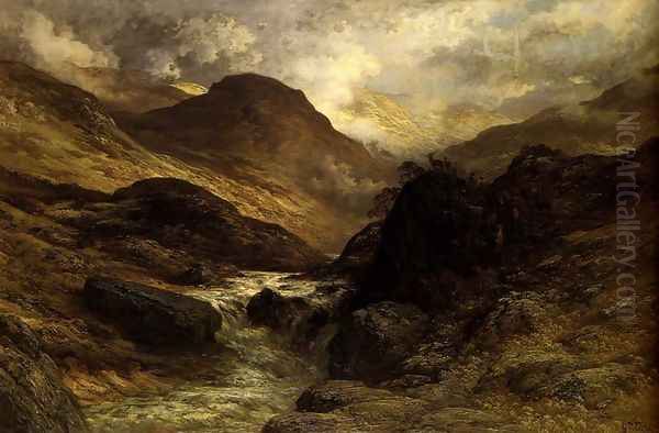 Gorge In The Mountains Oil Painting by Gustave Dore