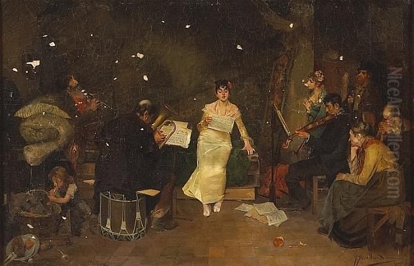 The Concert Oil Painting by Jose Miralles Darmanin