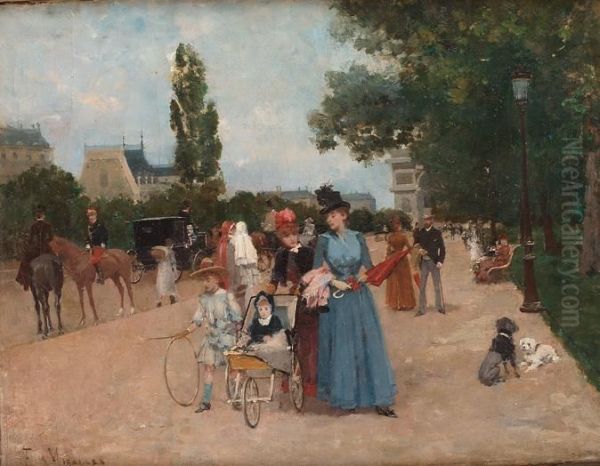 Paris: Un Dia En La Avenue Foch Oil Painting by Francisco Miralles Galup