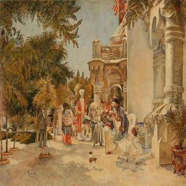 Nationalfestival With Carnival Near A House Oil Painting by Francisco Miralles Galup