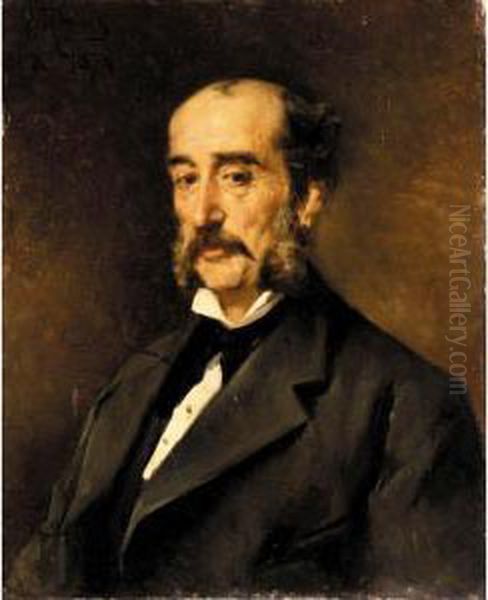 Portrait Of A Gentleman Oil Painting by Francisco Miralles Galup