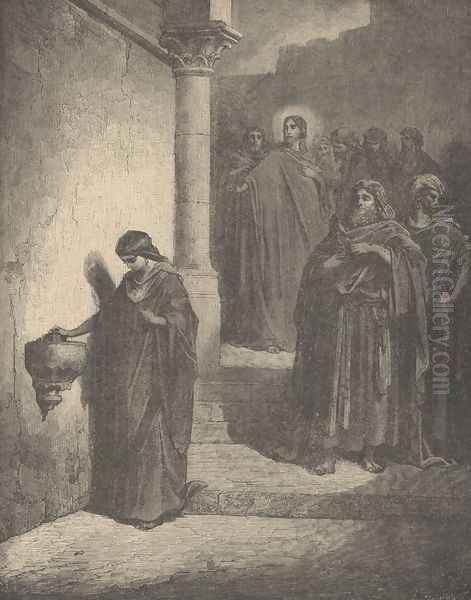 The Widow's Mite Oil Painting by Gustave Dore