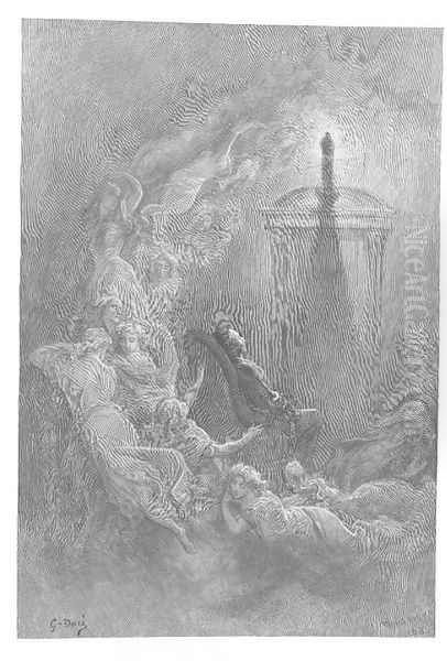 On the morrow he will leave me, as my hopes have flown before.'	 Oil Painting by Gustave Dore