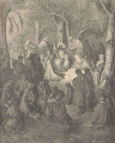 Sermon On The Mount Oil Painting by Gustave Dore