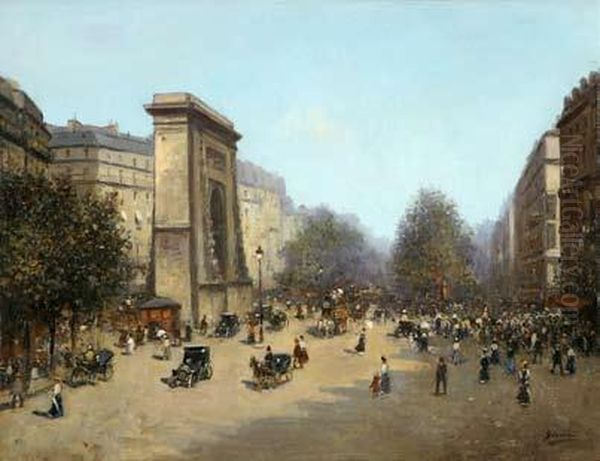 Boulevard De Paris. Oil Painting by Gaspar Miro Y Lleo