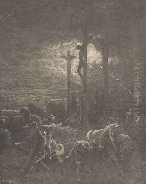 Close Of The Crucifixion Oil Painting by Gustave Dore