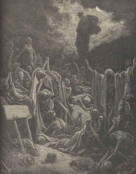 The Vision Of Ezekiel Oil Painting by Gustave Dore