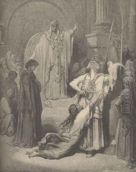 The Judgment Of Solomon Oil Painting by Gustave Dore