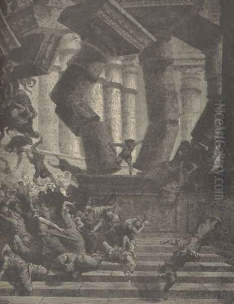 The Death Of Samson Oil Painting by Gustave Dore