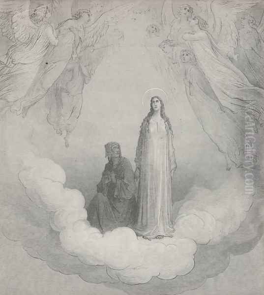 Again mine eyes were fix'd on Beatrice, (Canto XXI., line 1) Oil Painting by Gustave Dore