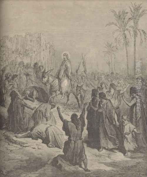 Christ's Entry Into Jerusalem Oil Painting by Gustave Dore