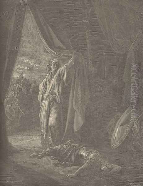 Sisera Slain By Jael Oil Painting by Gustave Dore