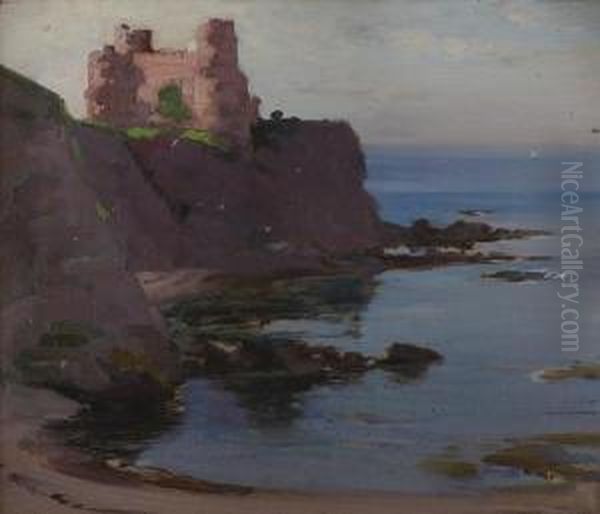 Ruined Castle Oil Painting by John Campbell Mitchell