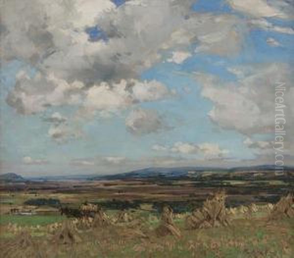 From Gartmore Looking Towards The Carse Of Stirling Oil Painting by John Campbell Mitchell