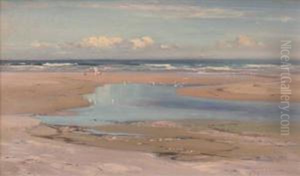 On Macrihanish Sands Oil Painting by John Campbell Mitchell