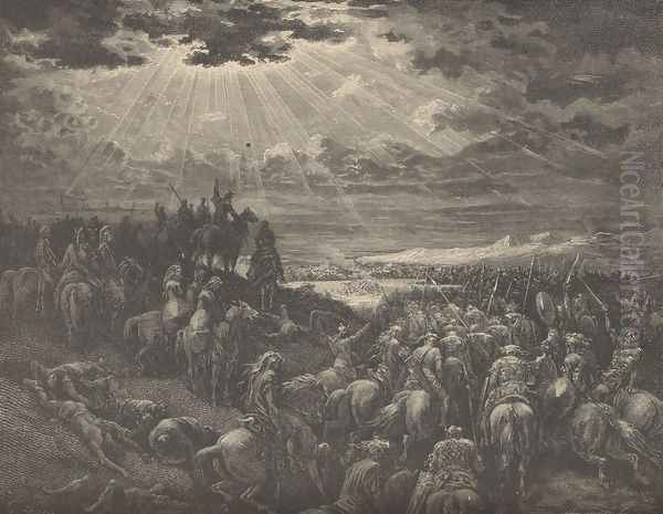 The War Against Gibeon Oil Painting by Gustave Dore