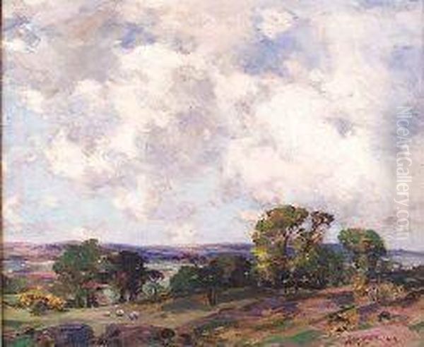 Summer Skies, Costorphine Hill Oil Painting by John Campbell Mitchell