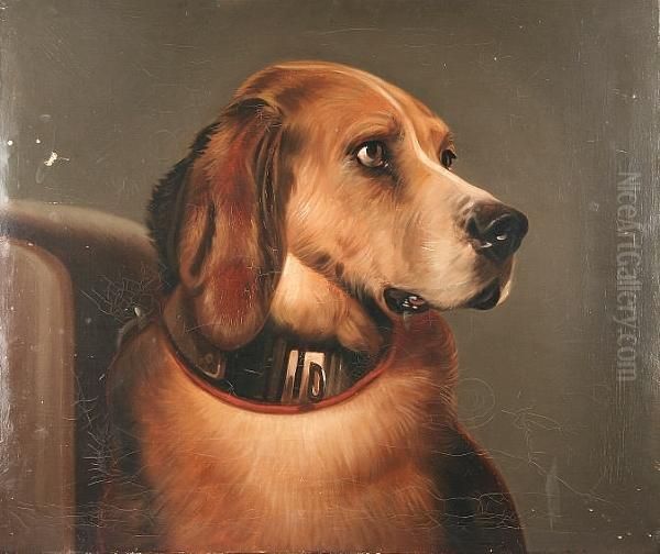 'landseer's Bloodhound' Oil Painting by William Mitchell Of Maryport