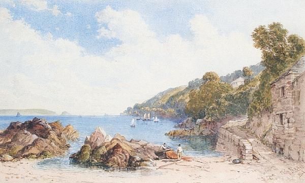 The Beach At Cawsand Oil Painting by Philip Mitchell